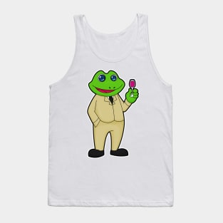 Frog as Groom with Glass of Red wine Tank Top